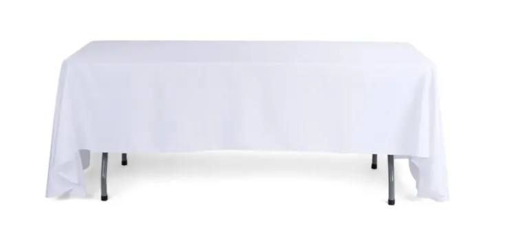 Table Linen's~8ft Banquet Polyester White