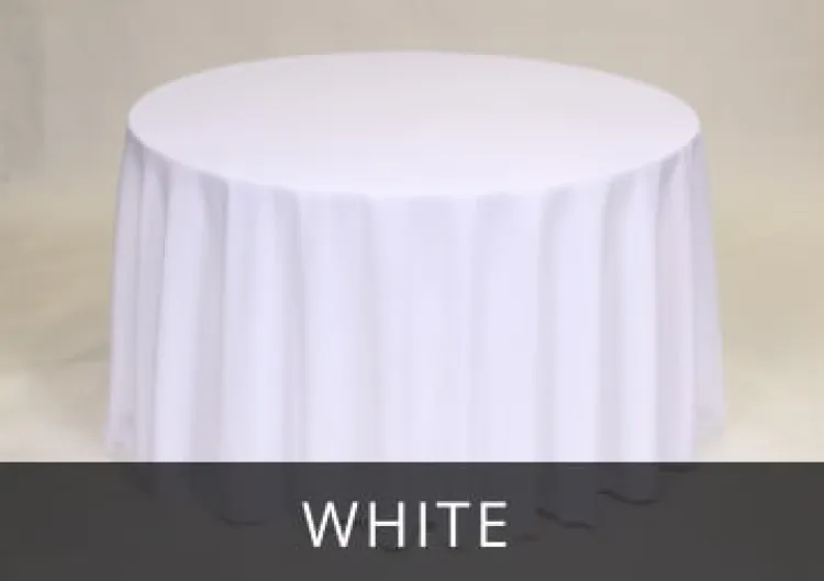 Table Linen's~72 Round Polyester White