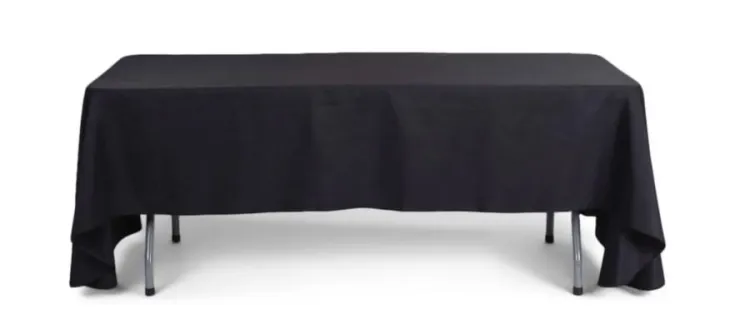 Table Linen's~6ft Folding Polyester Black