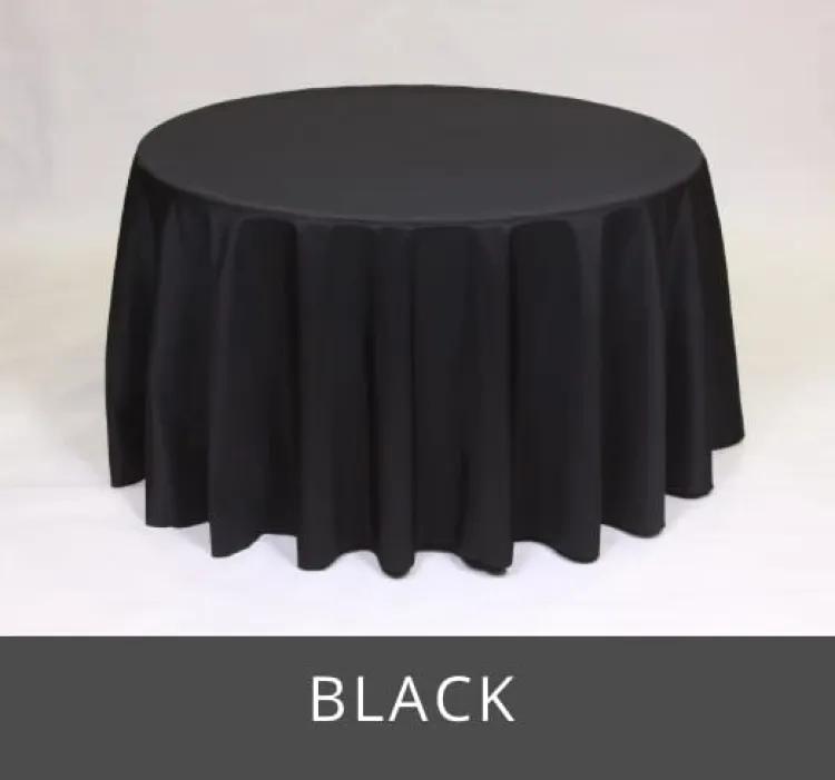 Table Linen's~60 Round Polyester Black