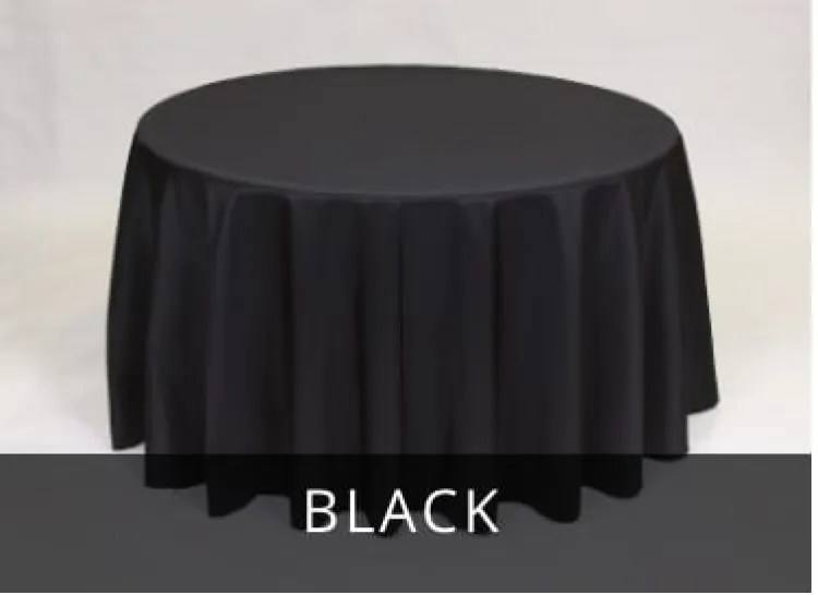 Table Linen's~72 Round Polyester Black