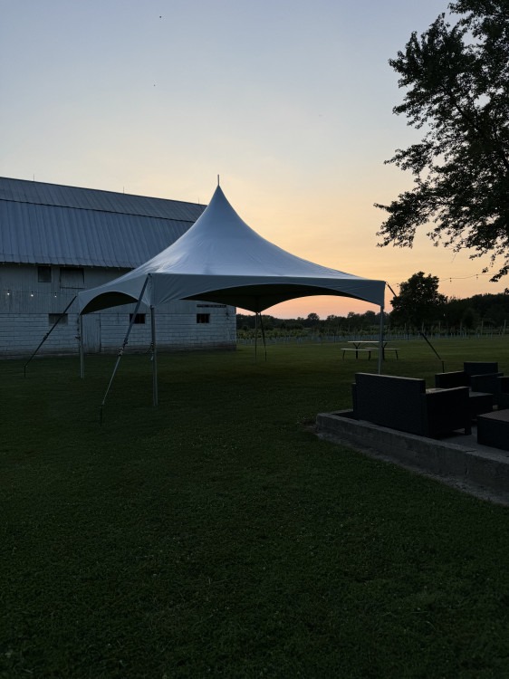 tent rental setup Noblesville Indiana backyard event