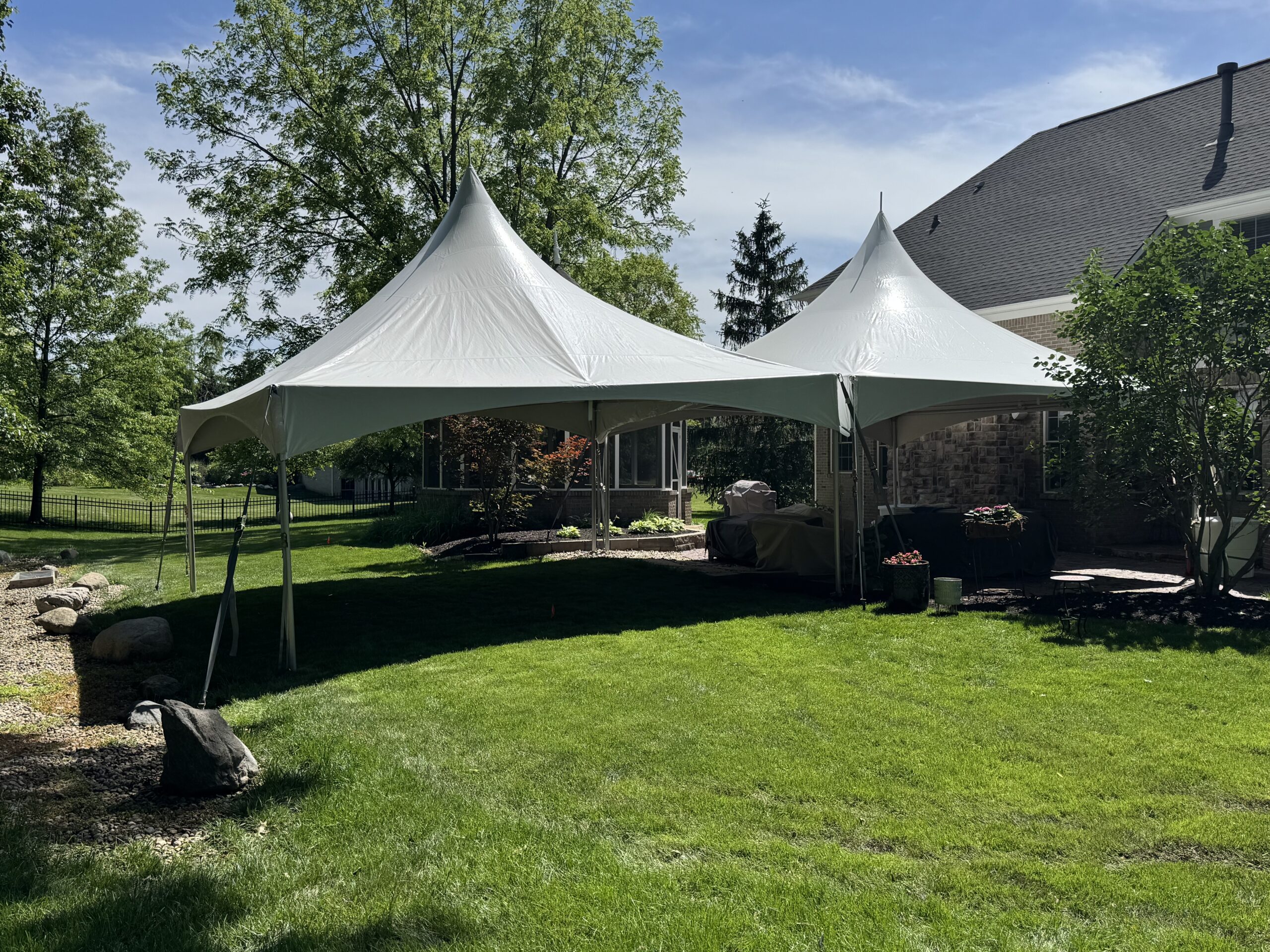 tent rental setup Zionsville Indiana backyard event