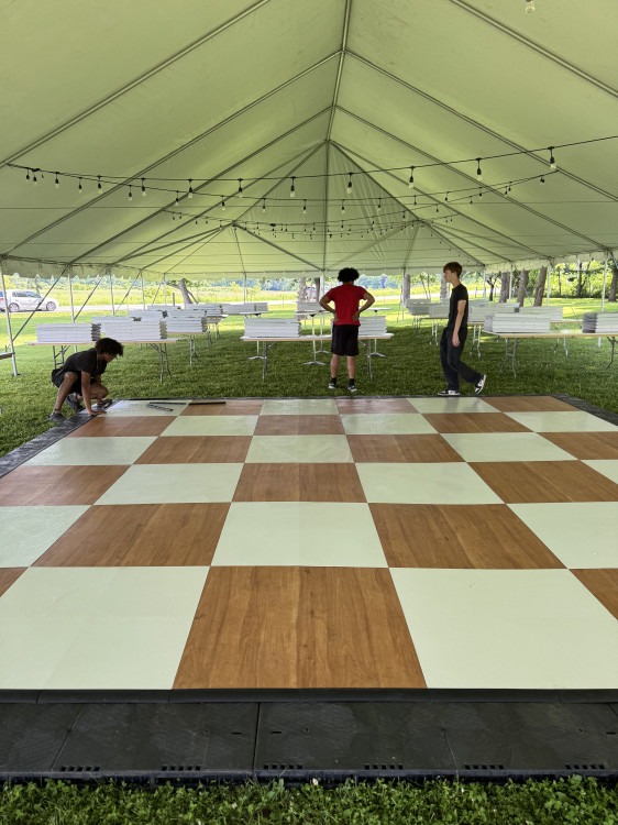 Dance Floor 15x15 Maple/Slate White